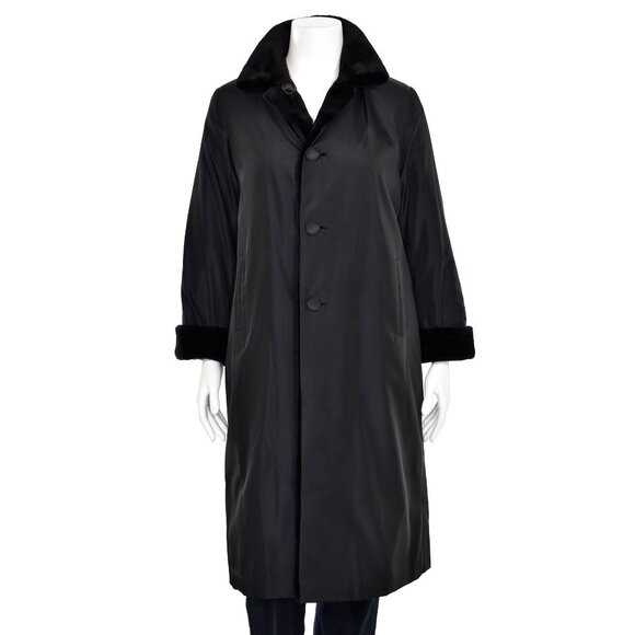 Jean Crisan 3/4 Length Reversible Black Sheared Mink Fur Coat - Picture 2 of 10